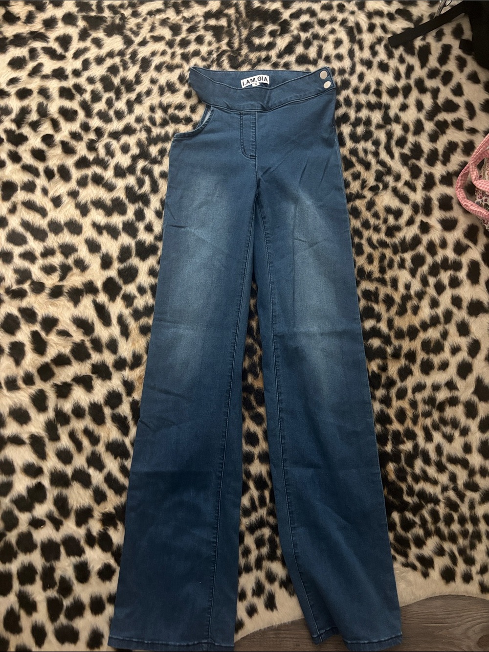 I.AM.GIA High-Waist Wide-Leg Blue Jeans